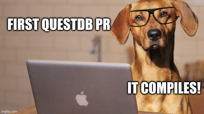 Banner for blog post with title "My first (real) QuestDB Pull Request"